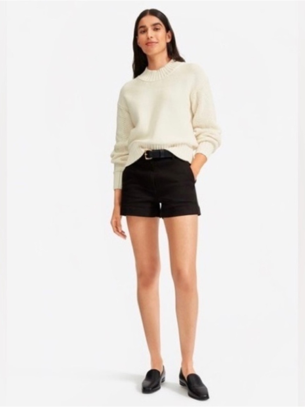 Everlane The Texture Cotton Cable Sweater Bone S - Picture 2 of 5